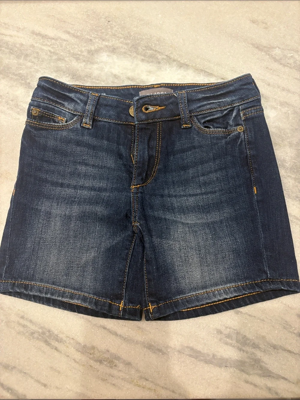 DL1961 Dark Indigo Rolled Cuff Denim Shorts